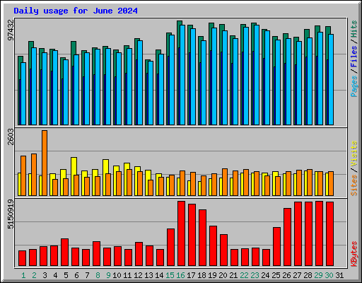 Daily usage for June 2024