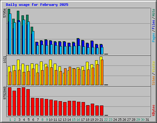 Daily usage for February 2025