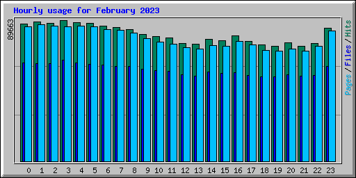 Hourly usage for February 2023